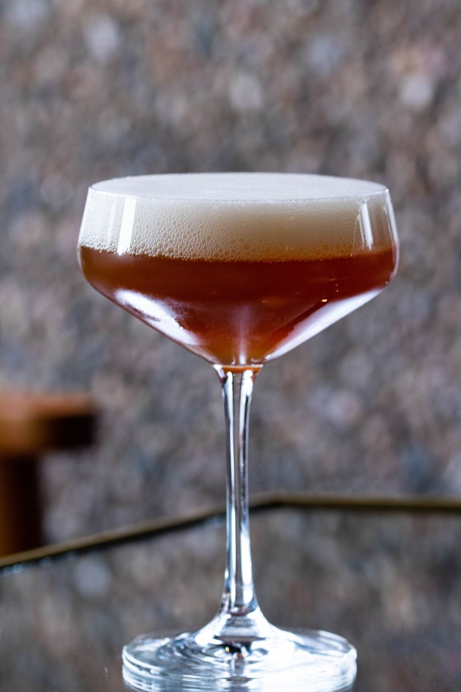 Peanut Vieux Carré in a coupe with a foam top